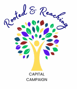 A tree-shaped logo with colorful leaves, a person figure as the trunk, labeled 