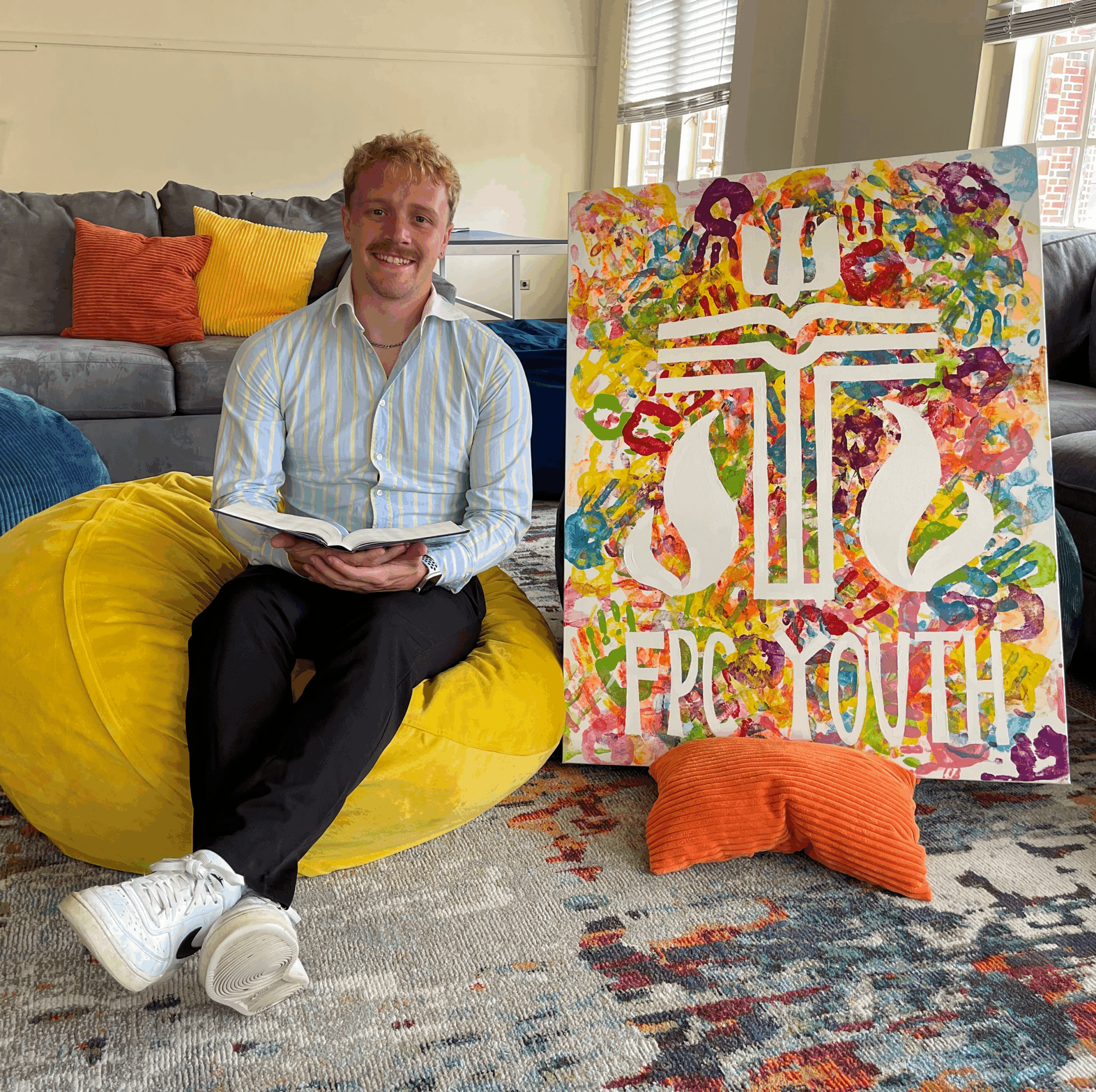 Nolan Chilton in youth room - square-ish